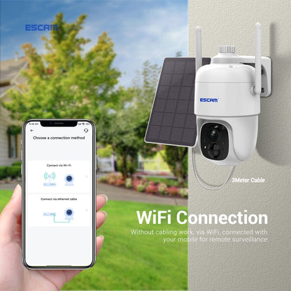 ESCAM G24 3MP WiFi Smart Night Vision Two-way Voice Intercom Solar Camera Support Full HD AI Recognition PIR Alarm by ESCAM