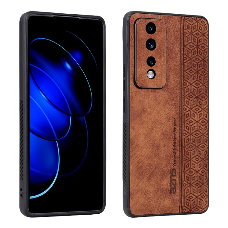 For Honor 80 GT 5G AZNS 3D Embossed Skin Feel Phone Case(Brown) by AZNS