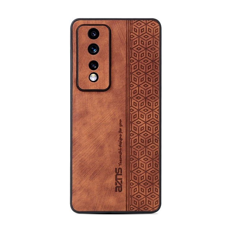 For Honor 80 GT 5G AZNS 3D Embossed Skin Feel Phone Case(Brown) by AZNS