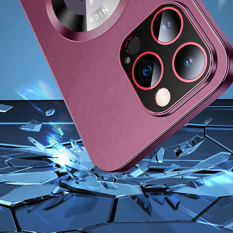 For iPhone 14 Pro Max R-JUST RH05 Magnetic Leather Metal Phone Case(Blue) by R-JUST