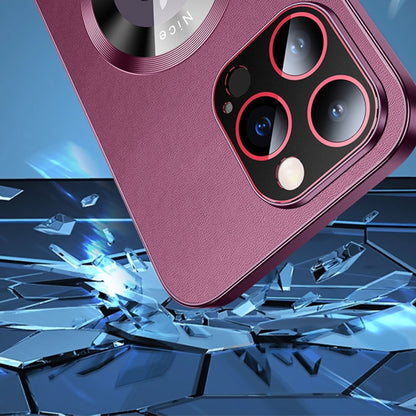 For iPhone 14 Pro Max R-JUST RH05 Magnetic Leather Metal Phone Case(Blue) by R-JUST