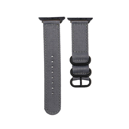 Black Buckle Canvas Watch Band For Apple Watch Ultra 49mm&Watch Ultra 2 49mm / Series 9&8&7 45mm / SE 3&SE 2&6&SE&5&4 44mm / 3&2&1 42mm(Grey) by bashfashion