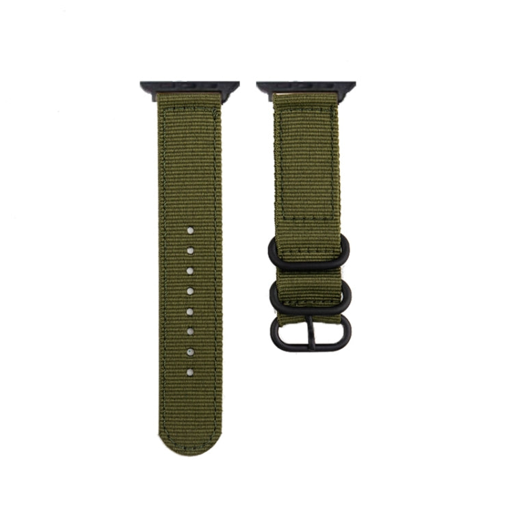 Black Buckle Canvas Watch Band For Apple Watch Ultra 49mm&Watch Ultra 2 49mm / Series 9&8&7 45mm / SE 3&SE 2&6&SE&5&4 44mm / 3&2&1 42mm(Army Green) by bashfashion