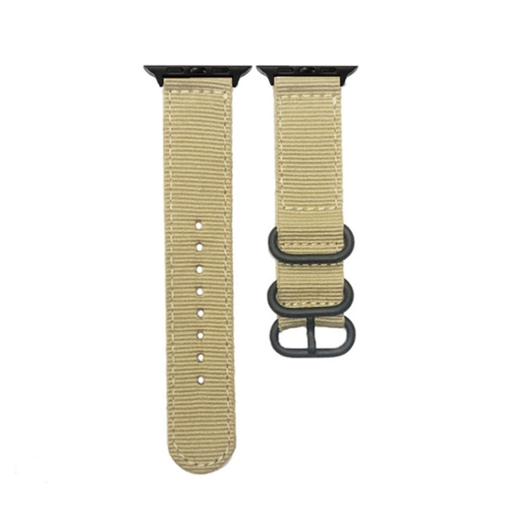 Black Buckle Canvas Watch Band For Apple Watch Ultra 49mm&Watch Ultra 2 49mm / Series 9&8&7 45mm / SE 3&SE 2&6&SE&5&4 44mm / 3&2&1 42mm(Khaki) by bashfashion