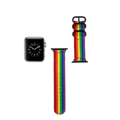 Black Buckle Canvas Watch Band For Apple Watch Ultra 49mm&Watch Ultra 2 49mm / Series 9&8&7 45mm / SE 3&SE 2&6&SE&5&4 44mm / 3&2&1 42mm(Dark Blue) by bashfashion