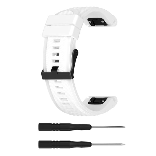 For Garmin Fenix 5X (26mm) Fenix3 / Fenix3 HR Silicone Watch Band(White) by bashfashion