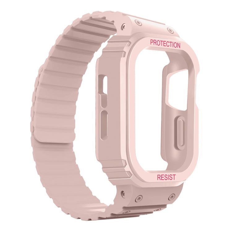 Silicone Integrated Frame Watch Band For Apple Watch Ultra 49mm(Pink) by bashfashion