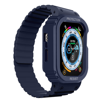 Silicone Integrated Frame Watch Band For Apple Watch Ultra 49mm(Midnight Blue) by bashfashion