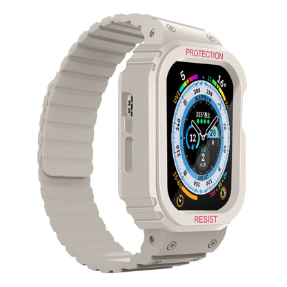 Silicone Integrated Frame Watch Band For Apple Watch Ultra 49mm(Starlight) by bashfashion