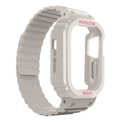 Silicone Integrated Frame Watch Band For Apple Watch Ultra 49mm(Starlight) by bashfashion