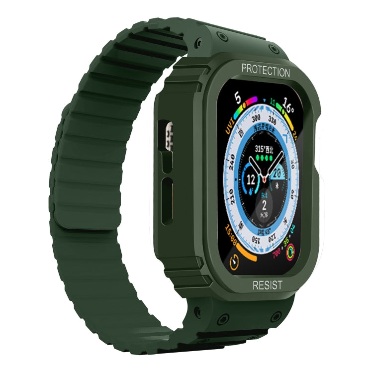 Silicone Integrated Frame Watch Band For Apple Watch Ultra 49mm(Green) by bashfashion