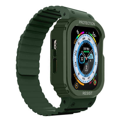 Silicone Integrated Frame Watch Band For Apple Watch Ultra 49mm(Green) by bashfashion