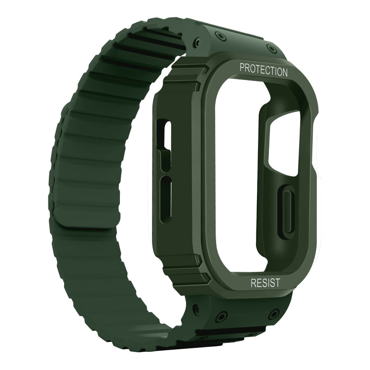 Silicone Integrated Frame Watch Band For Apple Watch Ultra 49mm(Green) by bashfashion