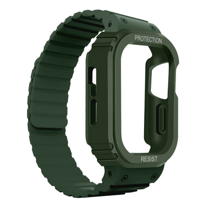 Silicone Integrated Frame Watch Band For Apple Watch Ultra 49mm(Green) by bashfashion