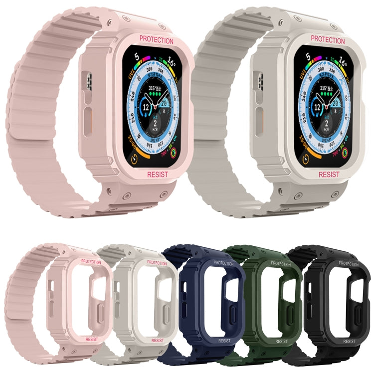 Silicone Integrated Frame Watch Band For Apple Watch Ultra 49mm(Pink) by bashfashion