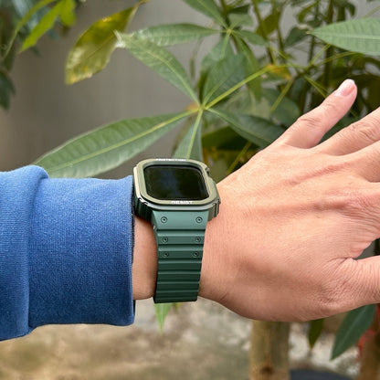 Silicone Integrated Frame Watch Band For Apple Watch Ultra 49mm(Starlight) by bashfashion