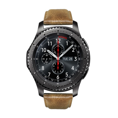 For Samsung Gear S3 Oil Wax Genuine Leather Watch Band(Yellow Brown) by bashfashion