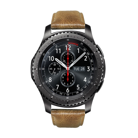 For Samsung Gear S3 Oil Wax Genuine Leather Watch Band(Yellow Brown) by bashfashion