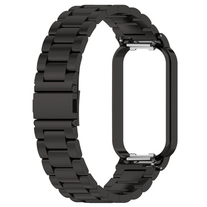 For Redmi Band 2 Three-bead Steel Watch Band(Black) by bashfashion