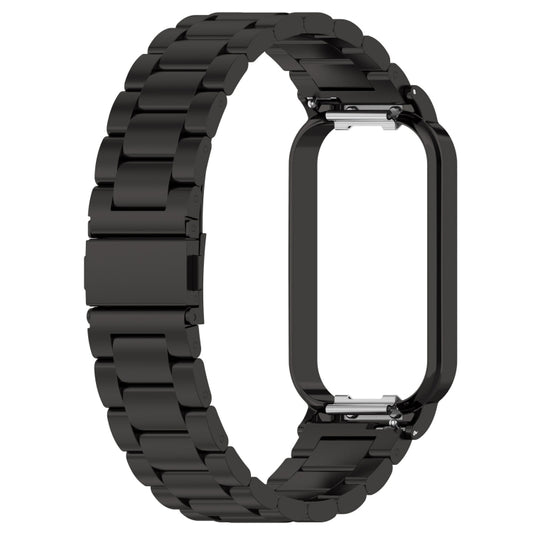 For Redmi Band 2 Three-bead Steel Watch Band(Black) by bashfashion