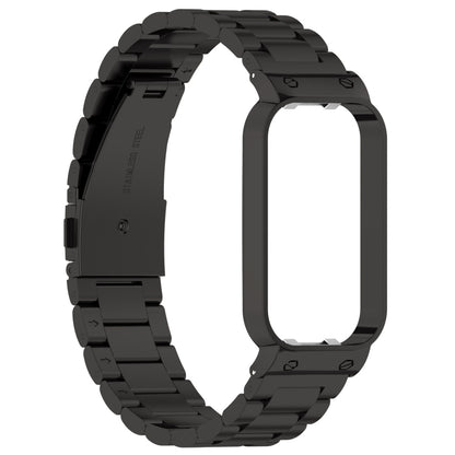 For Redmi Band 2 Three-bead Steel Watch Band(Black) by bashfashion