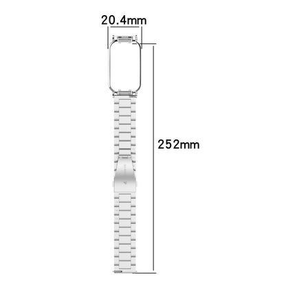 For Redmi Band 2 Three-bead Steel Watch Band(Black) by bashfashion