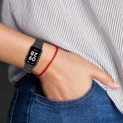 For Redmi Band 2 Three-bead Steel Watch Band(Black) by bashfashion