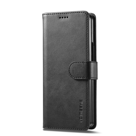 For Samsung Galaxy Z Fold5 5G LC.IMEEKE Calf Texture Leather Phone Case(Black) by LC.IMEEKE