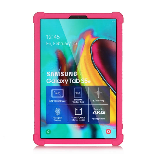 For Galaxy Tab S5e T720 Tablet PC Silicone Protective Case with Invisible Bracket(Rose Red) by bashfashion
