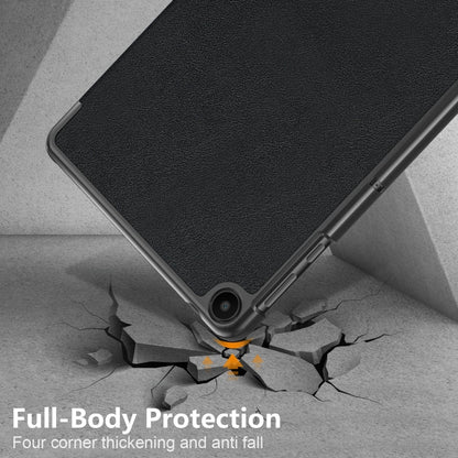 For Huawei Matepad SE 10.4 2022 Custer Pure Color 3-Fold Holder Leather Tablet Case(Black) by bashfashion