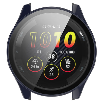 For Garmin Forerunner 265 PC + Tempered Glass Film Integrated Watch Protective Case(Ink Blue) by bashfashion