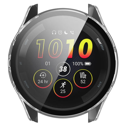 For Garmin Forerunner 265 PC + Tempered Glass Film Integrated Watch Protective Case(Transparent White) by bashfashion