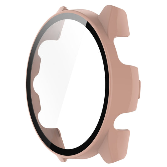 For Garmin Forerunner 265 PC + Tempered Glass Film Integrated Watch Protective Case(Sakura Pink) by bashfashion