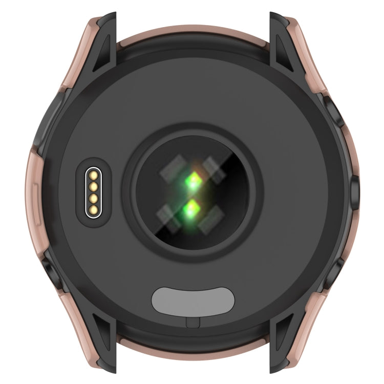 For Garmin Forerunner 265 PC + Tempered Glass Film Integrated Watch Protective Case(Sakura Pink) by bashfashion