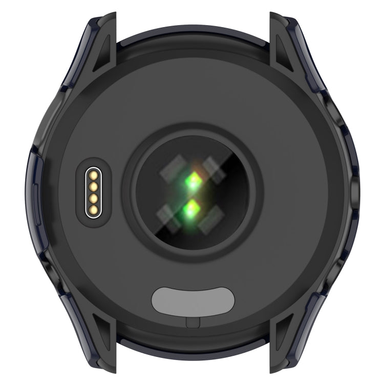 For Garmin Forerunner 265S PC + Tempered Glass Film Integrated Watch Protective Case(Ink Blue) by bashfashion