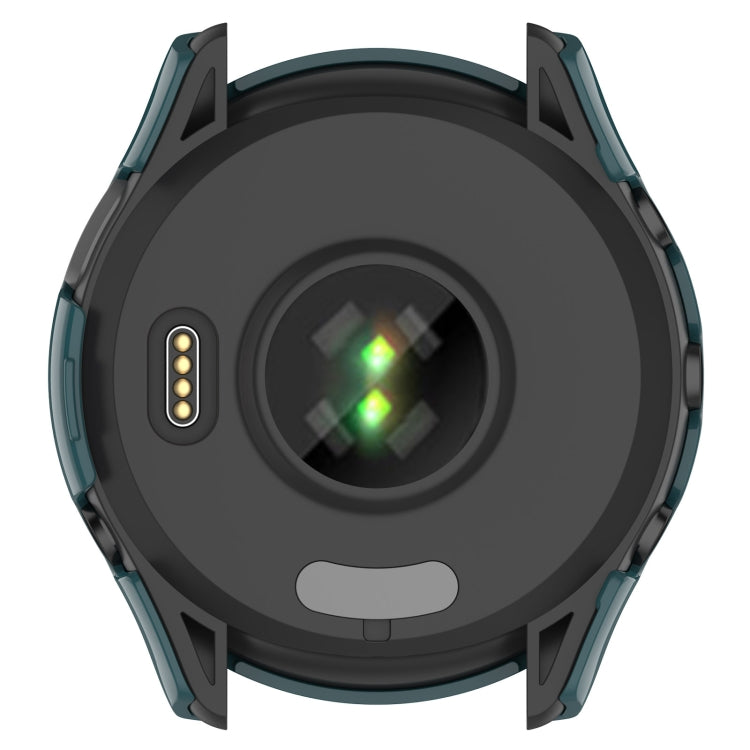 For Garmin Forerunner 265S PC + Tempered Glass Film Integrated Watch Protective Case(Pine Green) by bashfashion