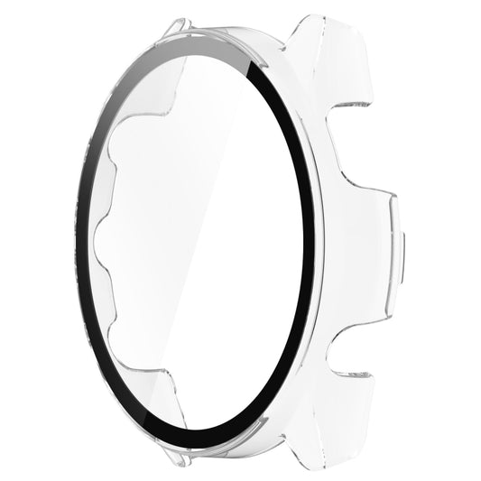 For Garmin Forerunner 265S PC + Tempered Glass Film Integrated Watch Protective Case(Transparent White) by bashfashion