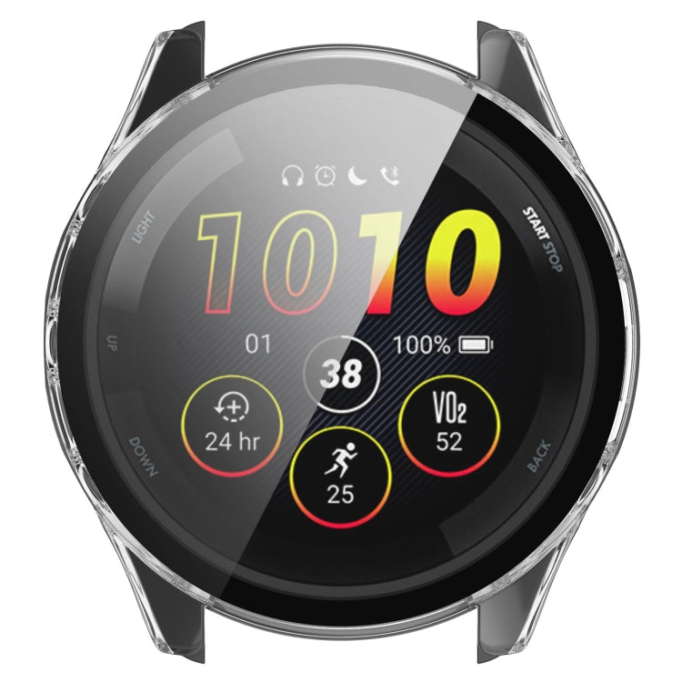 For Garmin Forerunner 265S PC + Tempered Glass Film Integrated Watch Protective Case(Transparent White) by bashfashion