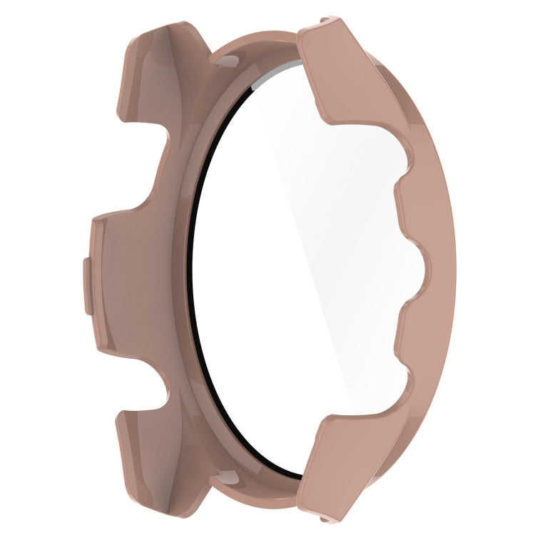 For Garmin Forerunner 265S PC + Tempered Glass Film Integrated Watch Protective Case(Sakura Pink) by bashfashion