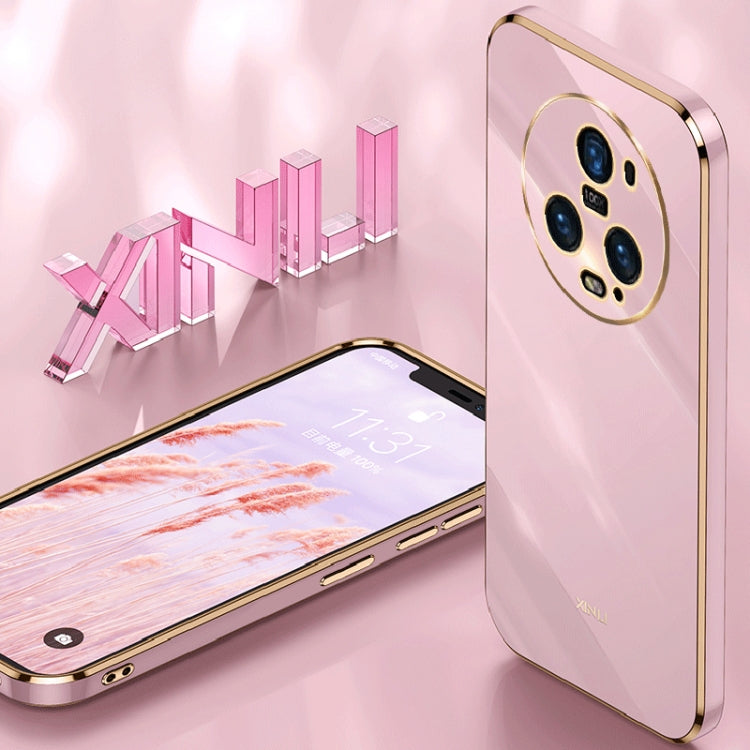 For Honor Magic5 Pro 5G XINLI Straight Edge 6D Electroplate TPU Phone Case(Pink) by XINLI