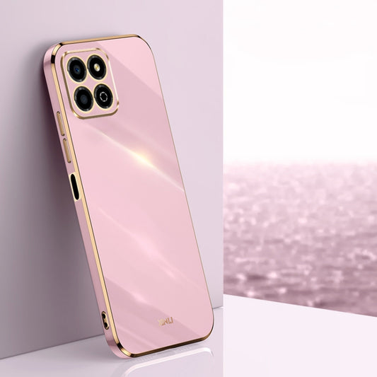 For Honor X8a 2023 XINLI Straight Edge 6D Electroplate TPU Phone Case(Cherry Purple) by XINLI