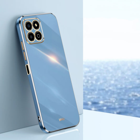 For Honor X8a 2023 XINLI Straight Edge 6D Electroplate TPU Phone Case(Celestial Blue) by XINLI