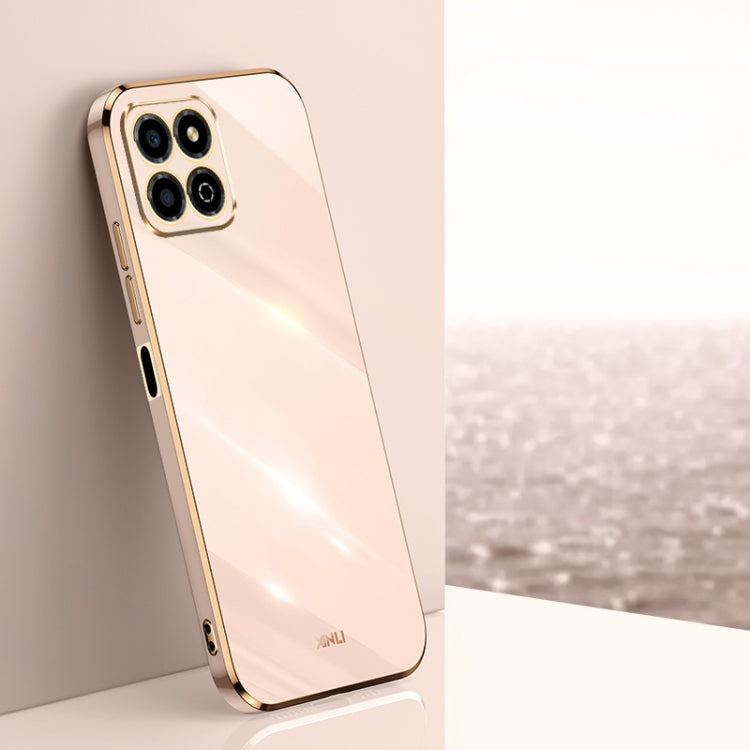 For Honor X8a 2023 XINLI Straight Edge 6D Electroplate TPU Phone Case(Pink) by XINLI