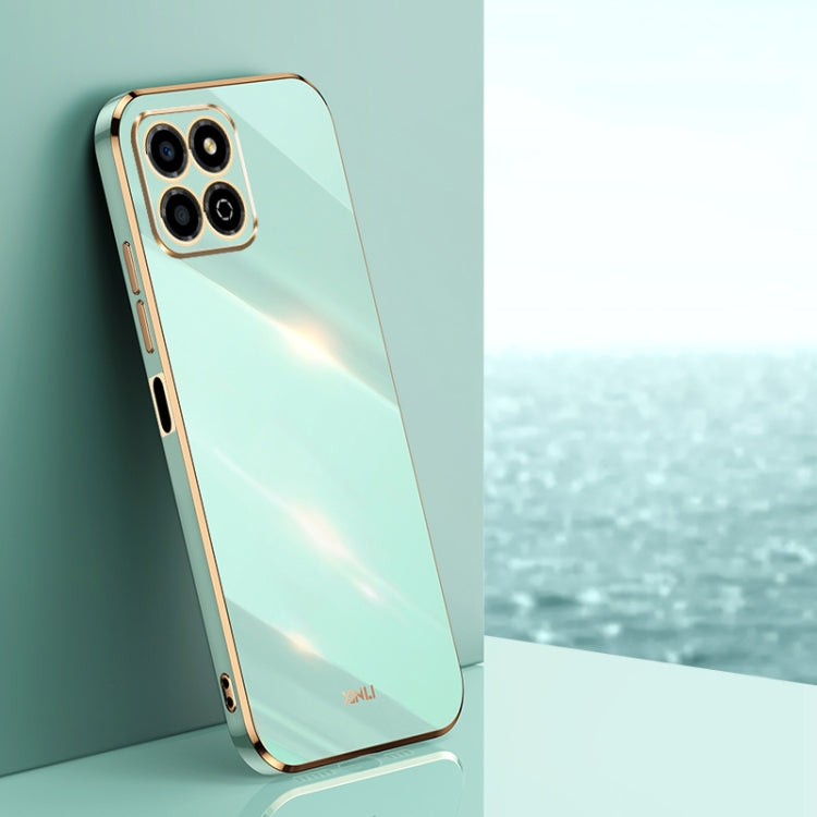 For Honor X8a 2023 XINLI Straight Edge 6D Electroplate TPU Phone Case(Mint Green) by XINLI