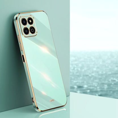For Honor X8a 2023 XINLI Straight Edge 6D Electroplate TPU Phone Case(Mint Green) by XINLI