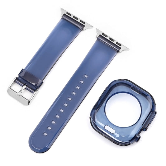 For Apple Watch Ultra 3 / 2 / 1 49mm Glacier Jelly Clear TPU Case Watch Band(Royal Blue) by bashfashion