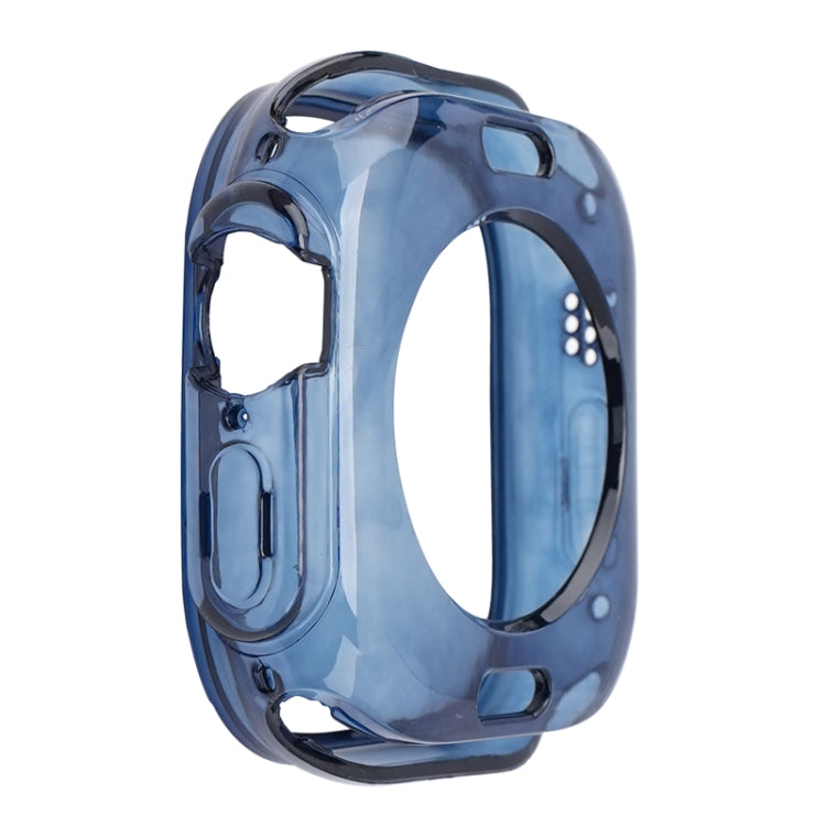 For Apple Watch Ultra 3 / 2 / 1 49mm Glacier Jelly Clear TPU Case Watch Band(Royal Blue) by bashfashion