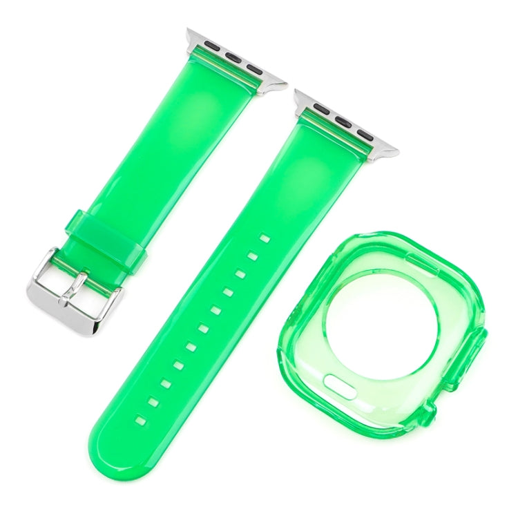 For Apple Watch Ultra 3 / 2 / 1 49mm Glacier Jelly Clear TPU Case Watch Band(Emerald Green) by bashfashion