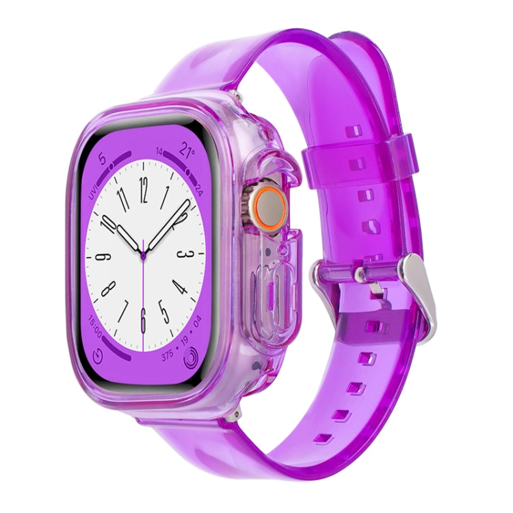 For Apple Watch Ultra 3 / 2 / 1 49mm Glacier Jelly Clear TPU Case Watch Band(Purple) by bashfashion