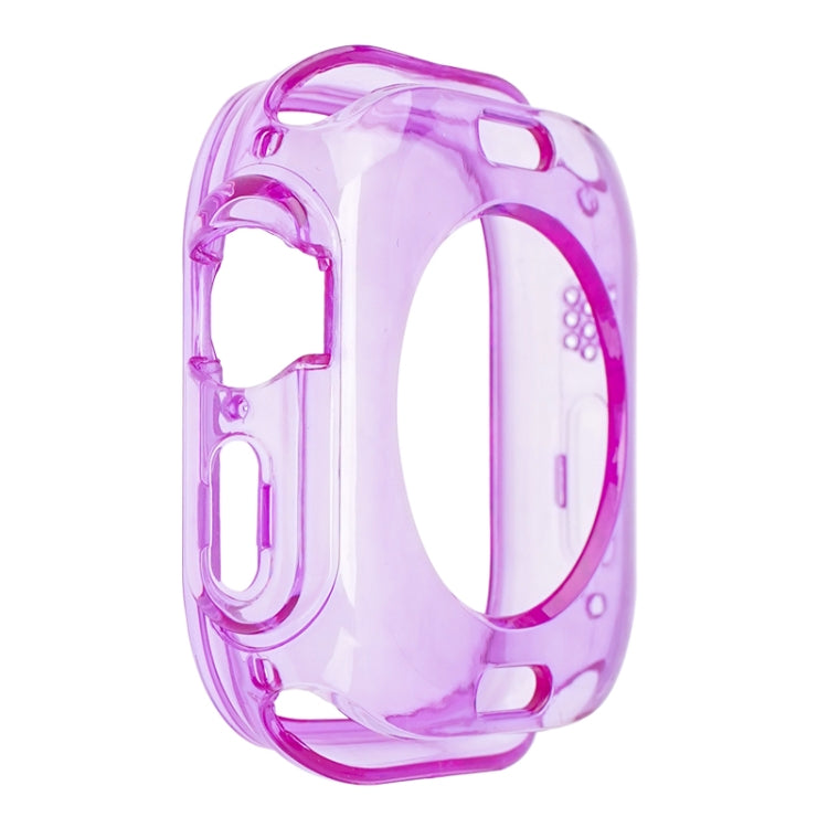 For Apple Watch Ultra 3 / 2 / 1 49mm Glacier Jelly Clear TPU Case Watch Band(Purple) by bashfashion